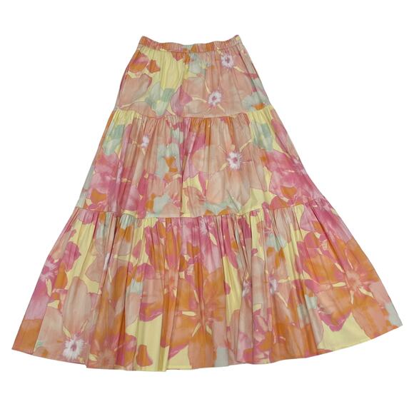 Unbranded Elastic Waist Pleated Watercolor Floral Midi Skirt Womens Small? - Picture 5 of 6